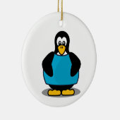 Pinguïn met shirt keramisch ornament (Rechts)