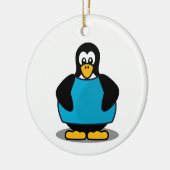 Pinguïn met shirt keramisch ornament (Links)