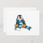 Pinguïn met sjaal briefkaart (Voorkant / Achterkant)