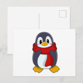 Pinguïn met sjaal briefkaart (Voorkant / Achterkant)