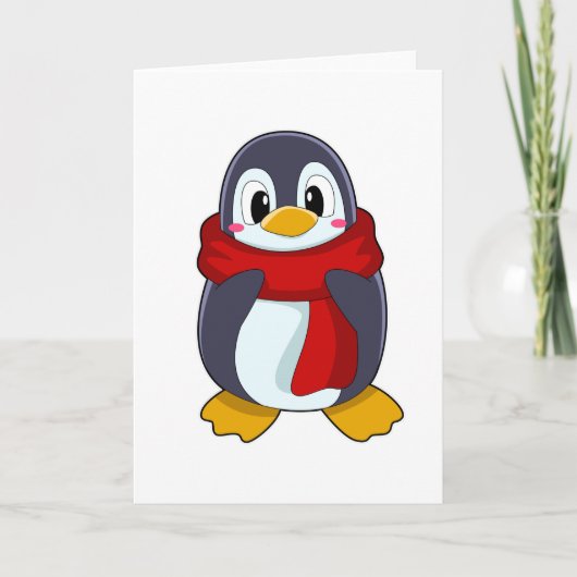 Pinguïn met sjaal kaart (Voorkant)