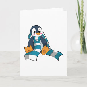 Pinguïn met sjaal kaart