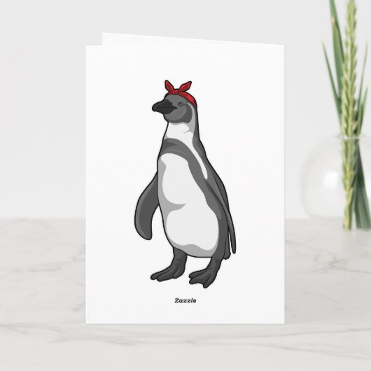 Pinguïn met sjaal kaart (Achterkant)