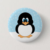 Pinguïn met Snowflakes Button (Voorkant)