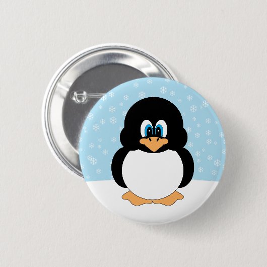 Pinguïn met Snowflakes Button (Voorkant /achterkant)