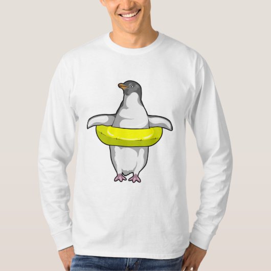 Pinguïn met Swim-ring T-shirt (Voorkant)
