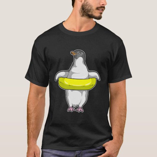 Pinguïn met Swim-ring T-shirt (Voorkant)