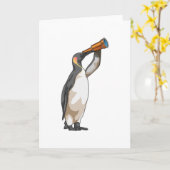 Pinguïn met telescoop kaart (Gele Bloem)
