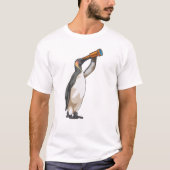 Pinguïn met telescoop t-shirt (Voorkant)