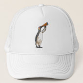 Pinguïn met telescoop trucker pet (Voorkant)