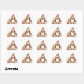 Pinguïn met vakantiegeschenken vierkante sticker (Vel)