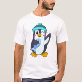 Pinguïn met vis en Pet T-shirt (Voorkant)