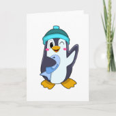Pinguïn met Vis & Hoed Kaart (Voorkant)