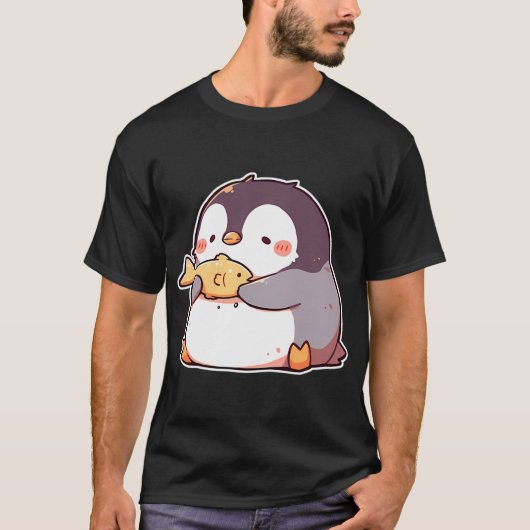 Pinguïn met vis t-shirt (Voorkant)