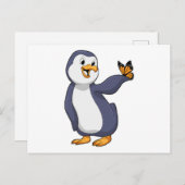 Pinguïn met vlinder briefkaart (Voorkant / Achterkant)