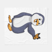 Pinguïn met vlinder fleece deken (Voorkant (Horizontaal))