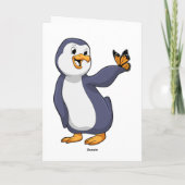 Pinguïn met vlinder kaart (Achterkant)