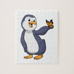 Pinguïn met vlinder legpuzzel