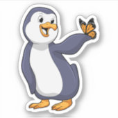 Pinguïn met vlinder sticker (Voorkant)