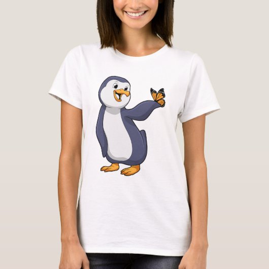 Pinguïn met vlinder t-shirt (Voorkant)