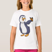 Pinguïn met vlinder t-shirt (Voorkant)