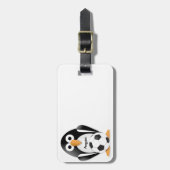 Pinguïn met voetbal bagagelabel (Voorkant verticaal)