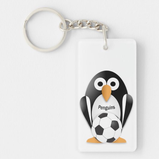 Pinguïn met voetbal sleutelhanger (Voorkant)