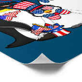 Pinguïn met vuurwerk zonnebril Pet Merica 4th Poster (Hoek)