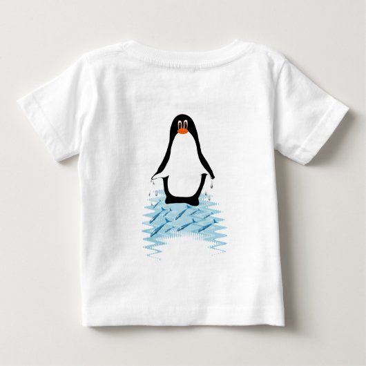 Pinguïn met walvissen voor Aardedag (Achterkant)