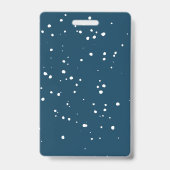 Pinguïn met warme chocomel winter blauwe hal pas b badge (Achterkant)