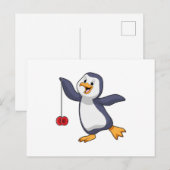 Pinguïn met Yo-Yo Briefkaart (Voorkant / Achterkant)