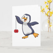 Pinguïn met Yo-Yo Kaart (Gele Bloem)