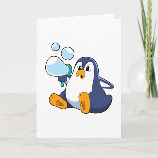 Pinguïn met zeepbellen.PNG Kaart (Voorkant)