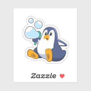 Pinguïn met zeepbellen.PNG Sticker