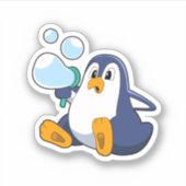Pinguïn met zeepbellen.PNG Sticker (Voorkant)
