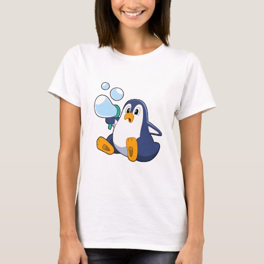 Pinguïn met zeepbellen.PNG T-shirt (Voorkant)