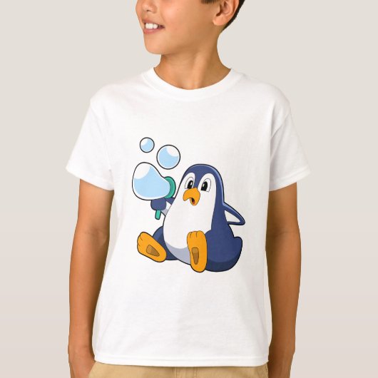 Pinguïn met zeepbellen.PNG T-shirt (Voorkant)