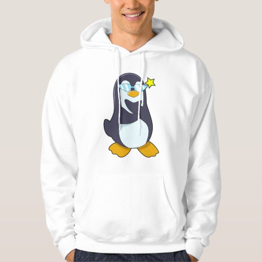 Pinguïn met zonnebril hoodie (Voorkant)