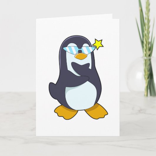 Pinguïn met zonnebril kaart (Voorkant)