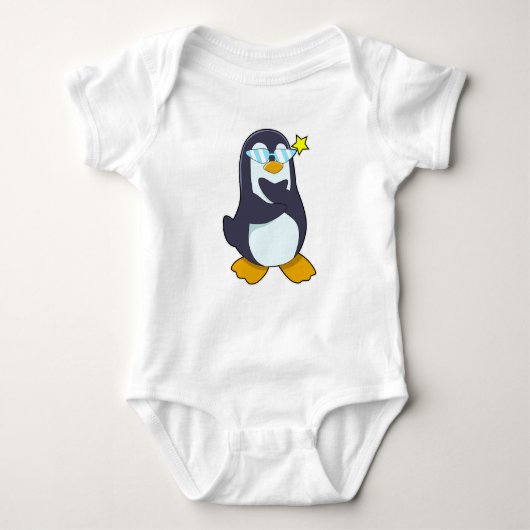 Pinguïn met zonnebril romper (Voorkant)
