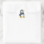 Pinguïn met zonnebril ronde sticker (Tas)