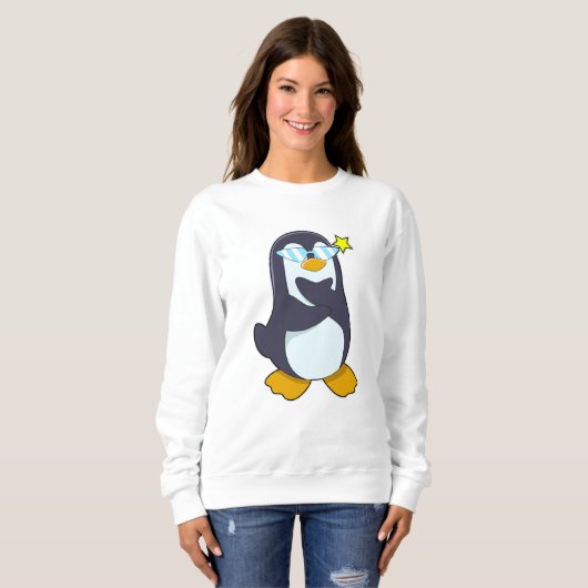 Pinguïn met zonnebril trui (Voorkant volledig)