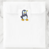 Pinguïn met zonnebril vierkante sticker (Tas)