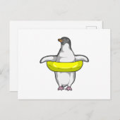 Pinguïn met zwemband briefkaart (Voorkant / Achterkant)