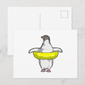 Pinguïn met zwembandje briefkaart (Voorkant / Achterkant)