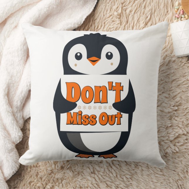 Pinguïn Mis Niks Kussen Kussensloop (Deken)