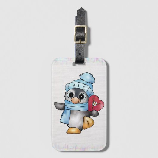 Pinguin mit Herz Bagagelabel (Voorkant (verticaal))