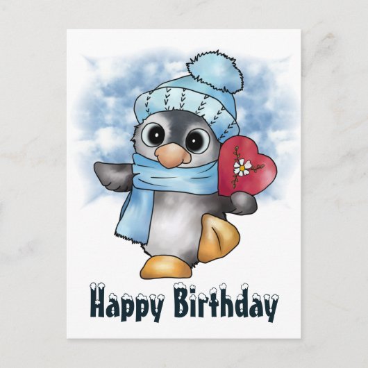 Pinguin mit Herz Briefkaart (Voorkant)