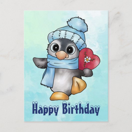 Pinguin mit herz briefkaart (Voorkant)