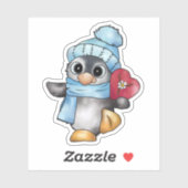Pinguin mit Herz Sticker (Vel)